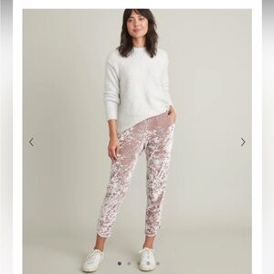 Marine Layer New Allison Pant in Mauve Crushed Velour Size M